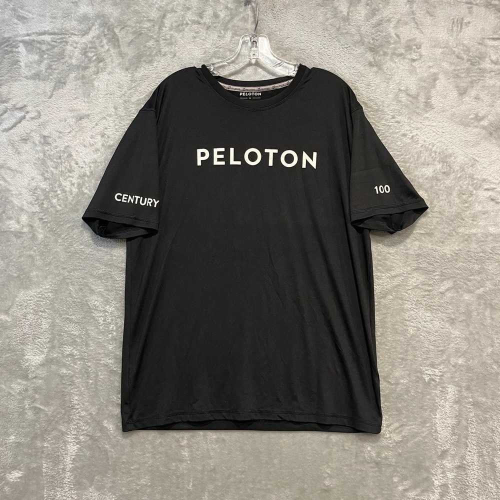Peloton T-Shirt Mens L Black Century 100 Performance Short Sleeve Tee